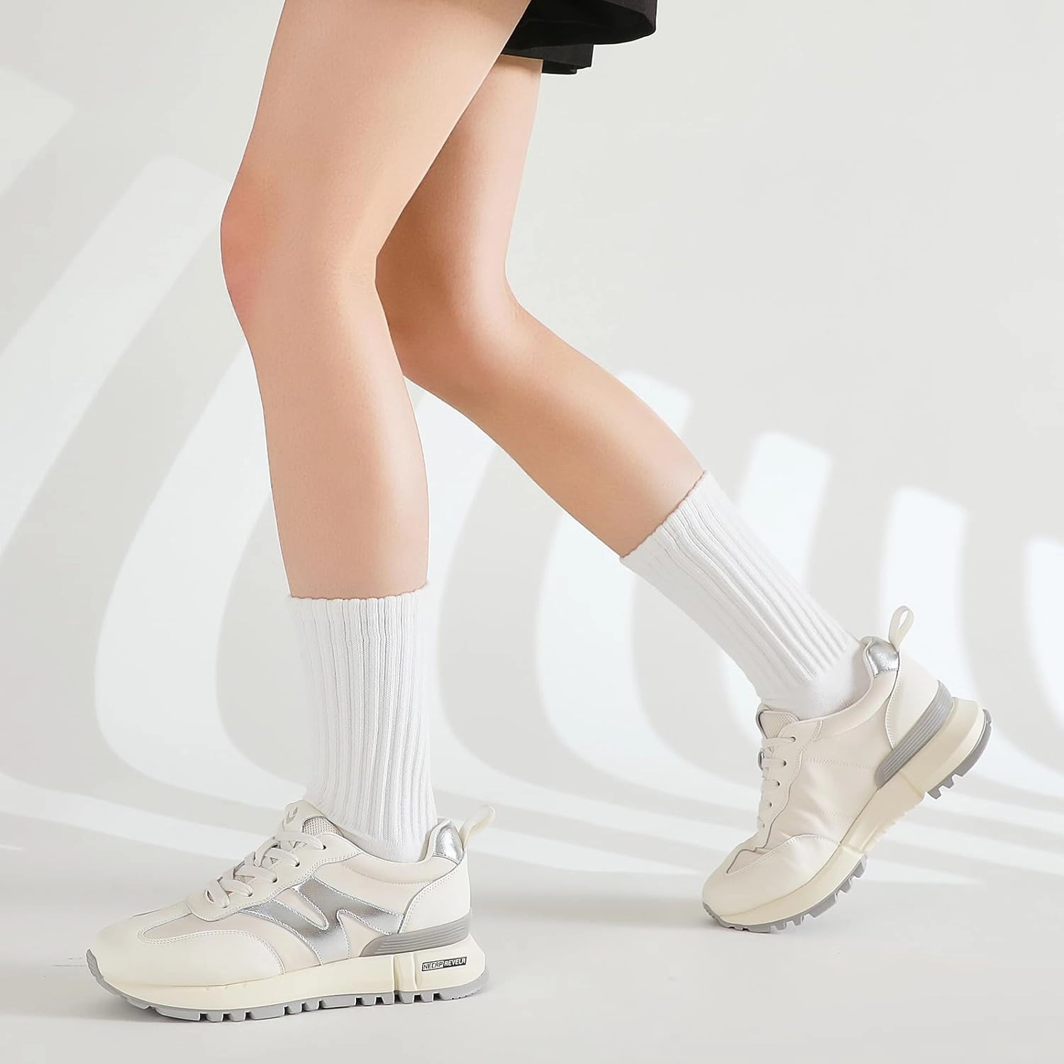 somiliss Sneakers for Women Genuine Leather Suede Patchwork Casual Lace Up Non-Slip Walking Shoes Comfortable Tennis Running Shoes Womens Fashion Sneakers Training Shoes For Supination