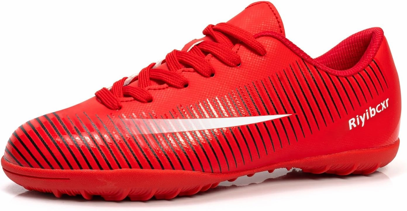 Youth Soccer Cleats Size 9 Women Soccer Cleats Lace-Up Turf Football Shoes Indoor Outdoor Low-Top Fustal Soccer Training