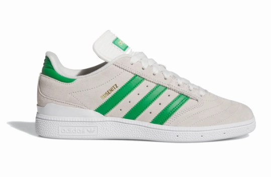 Dickies Skate Shoes Adidas Busenitz Shoe - Crystal White/Core Green/Gold
