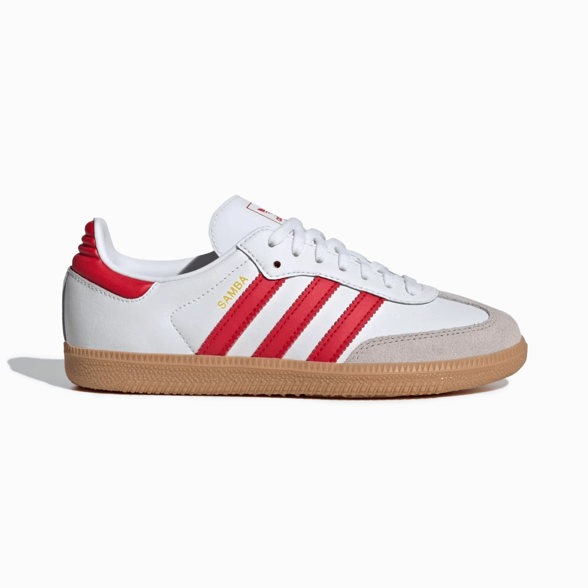 Soccer Cleats Boys Adidas Kids' (Grade School) Samba OG Cloud White/Better Scarlet/Gum