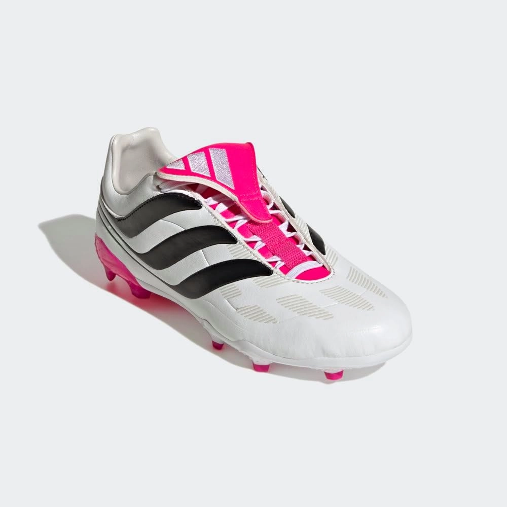 adidas Predator Precision.3 Youth Firm Ground Soccer Shoes - Fold-Over Tongue, Soft Leather Forefoot, Firm Ground Outsole, Lightweight Synthetic Upper Discontinued Soccer Cleats