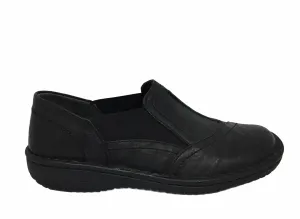 Cabello 761 27 ~ Black Leather Crinkle Workhog Pull-on Work Boots