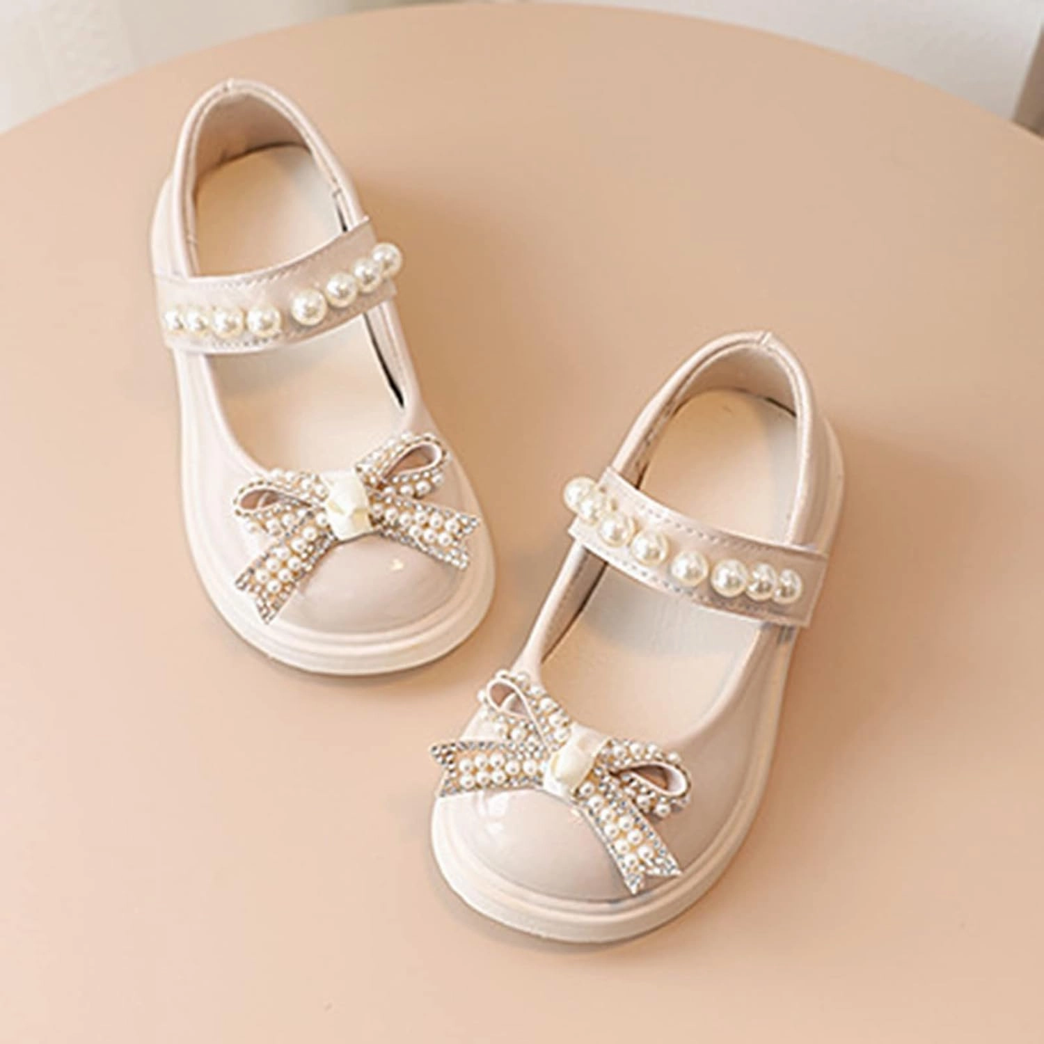 Squeaky Sandals for Girls Girls Sandals Children Shoes Pearl Bow Tie Hook Loop Princess Girl Warm Slipper Soccer Cleats Future Z