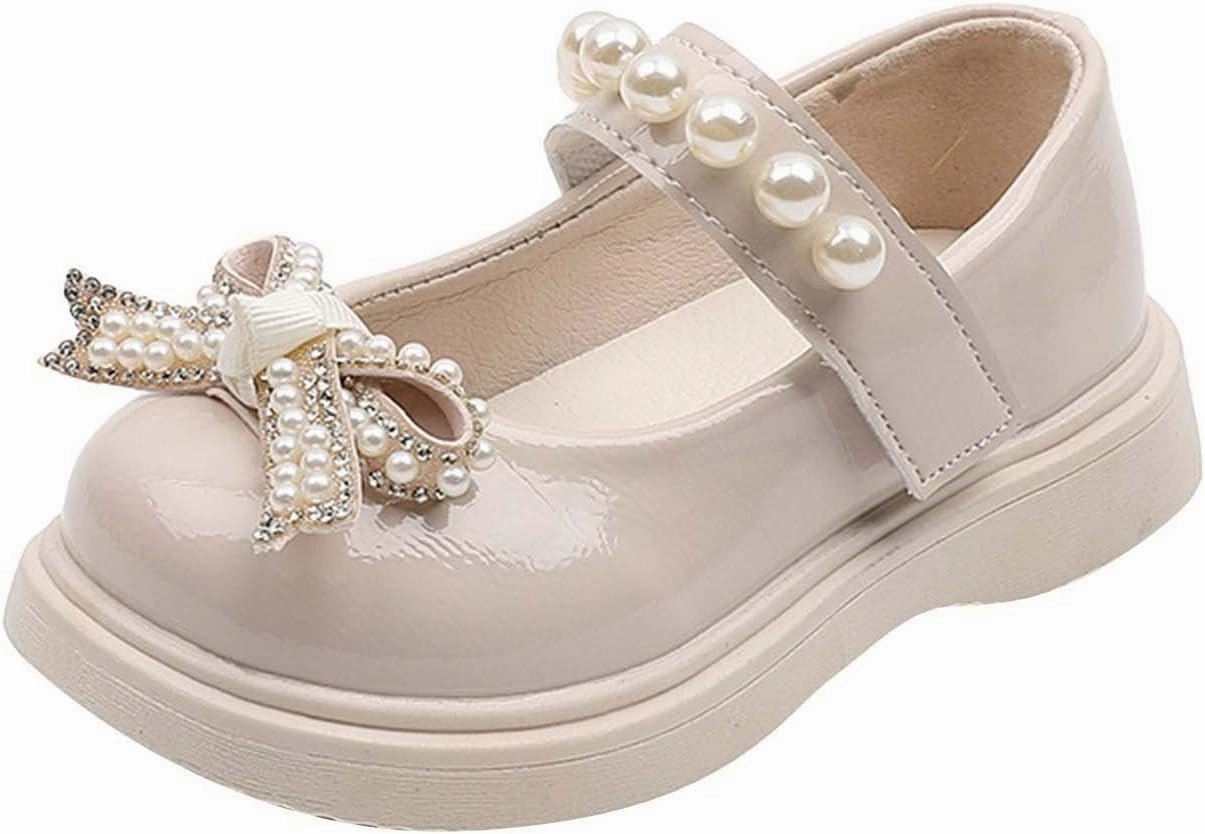 Rare Soccer Cleats Squeaky Sandals for Girls Girls Sandals Children Shoes Pearl Bow Tie Hook Loop Princess Girl Warm Slipper