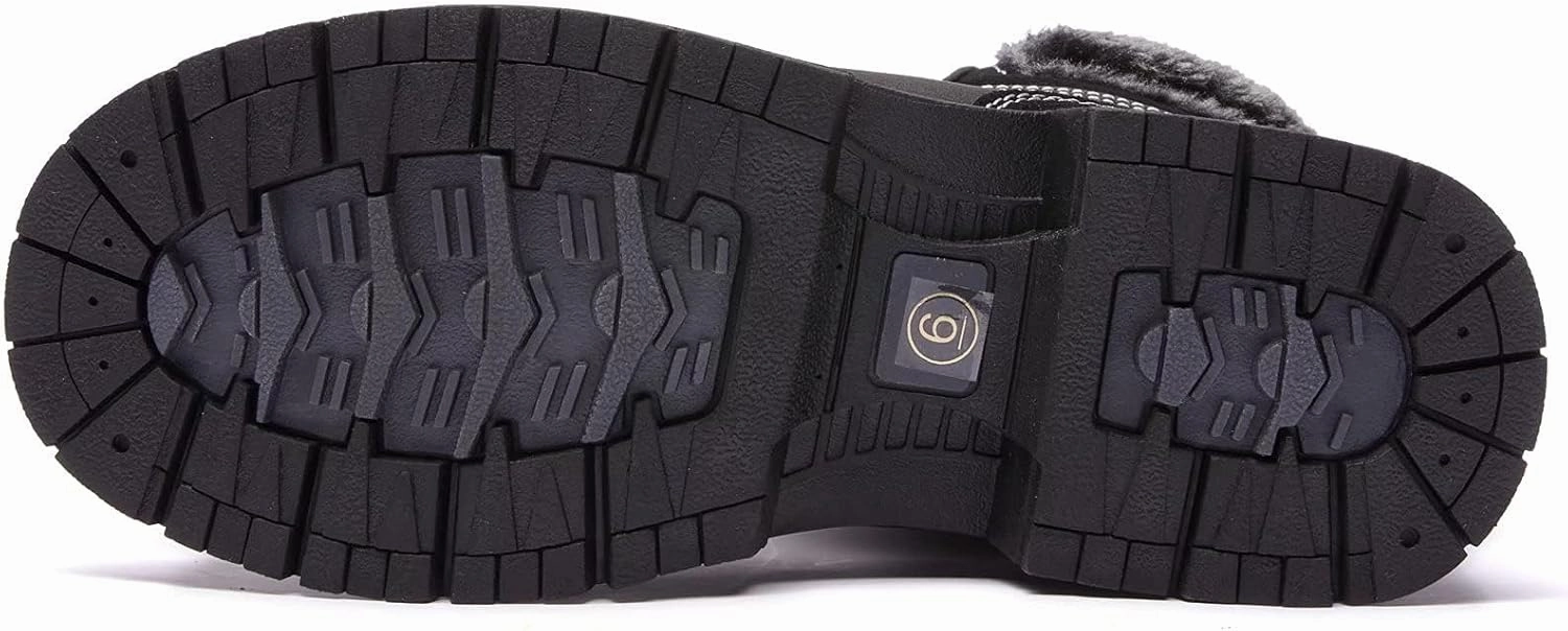 ANJOUFEMME Womens Hiking Snow Winter Boots - Waterproof Work Ankle Boots for Women Comfortable Warm Fur Boots for Backpacking Cycling Specialised Shoes Cycling