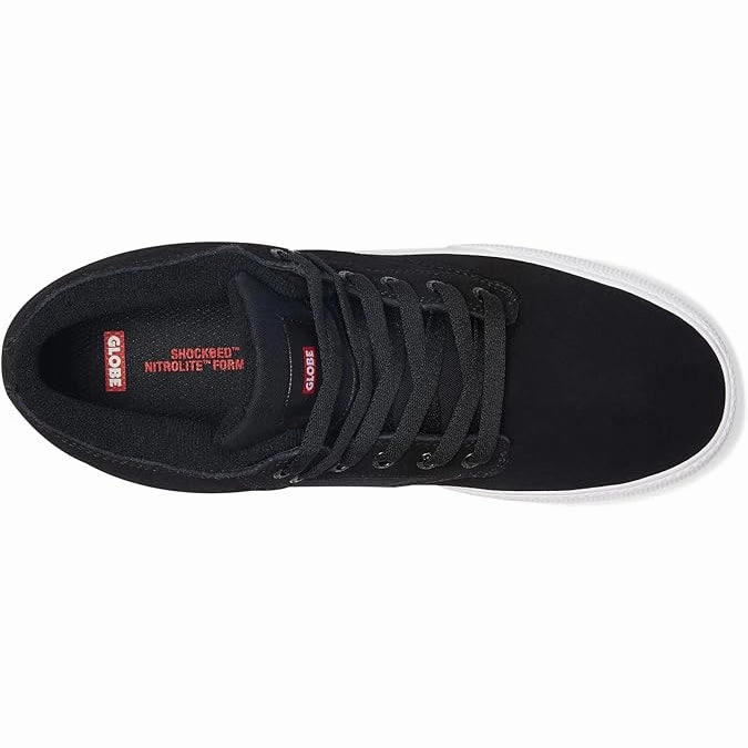 Composite Toe Skate Shoe Globe Skateboard Shoes Motley Mid Black/White/Gum