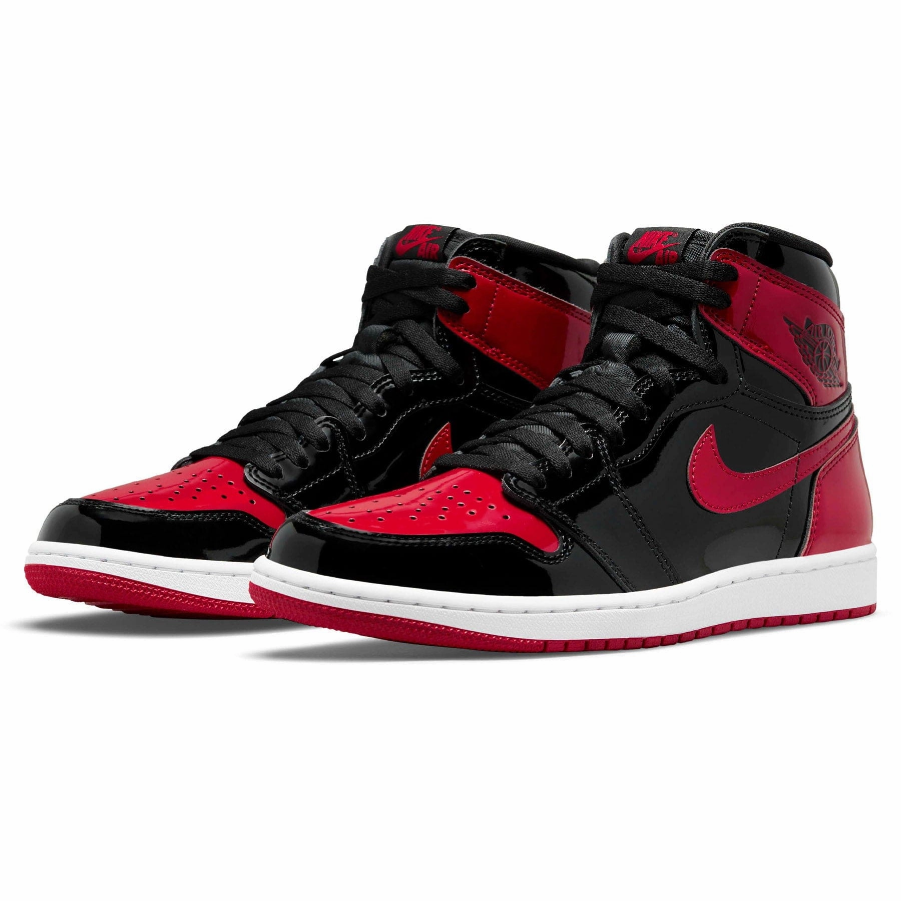 Air Jordan 1 Retro High OG 'Patent Bred' Nike Flat Foot Shoes