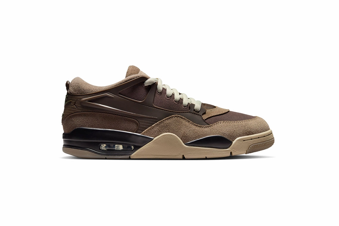 Air Jordan 4 RM : Ironstone / Medium Olive - Baroque Brown Nike Shoes Sneakers