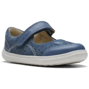 Dress To Impress Mary Jane Shoes Clarks Girls Shoe Flash Pet T. Denim Blue