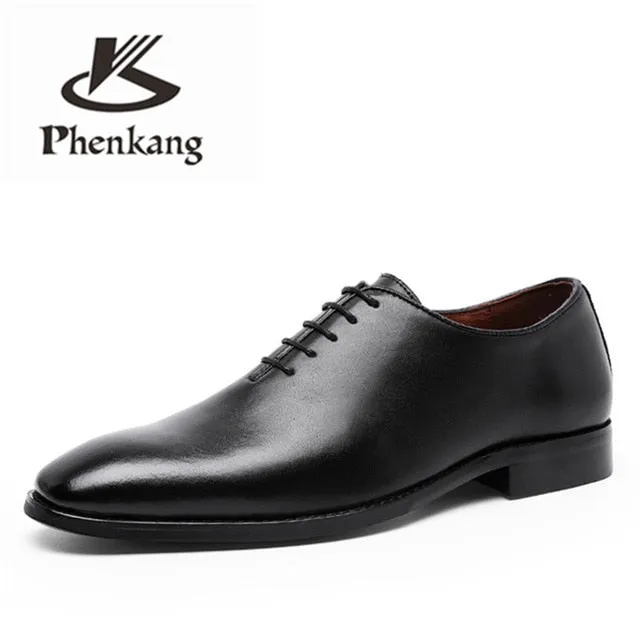 Race Walking Men Genuine cow leather brogue wedding Business mens casual flats shoes black vintage oxford shoes for men's shoes 2020