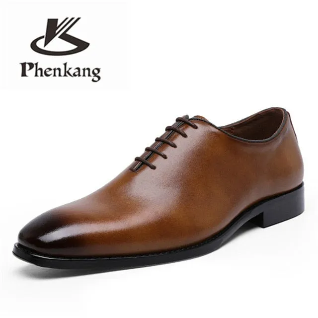 Best Walking Shoes For Obese Women Men Genuine cow leather brogue wedding Business mens casual flats shoes black vintage oxford shoes for men's shoes 2020