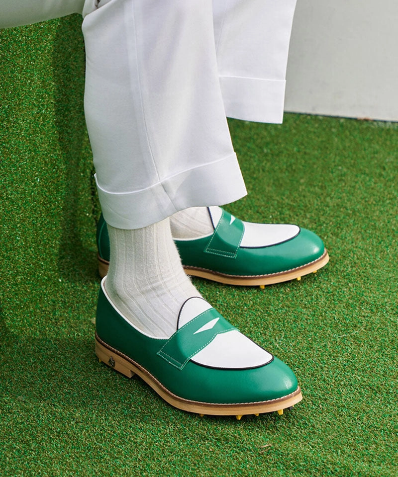 Cleats Golf ALL CLASSIC Golf Noble Penny Loafer Classic Golf Shoes - Green