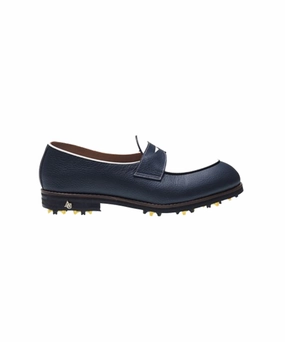 Codechaos 25 Golf Shoes ALL CLASSIC Golf Noble Penny Loafer Classic Golf Shoes - Navy
