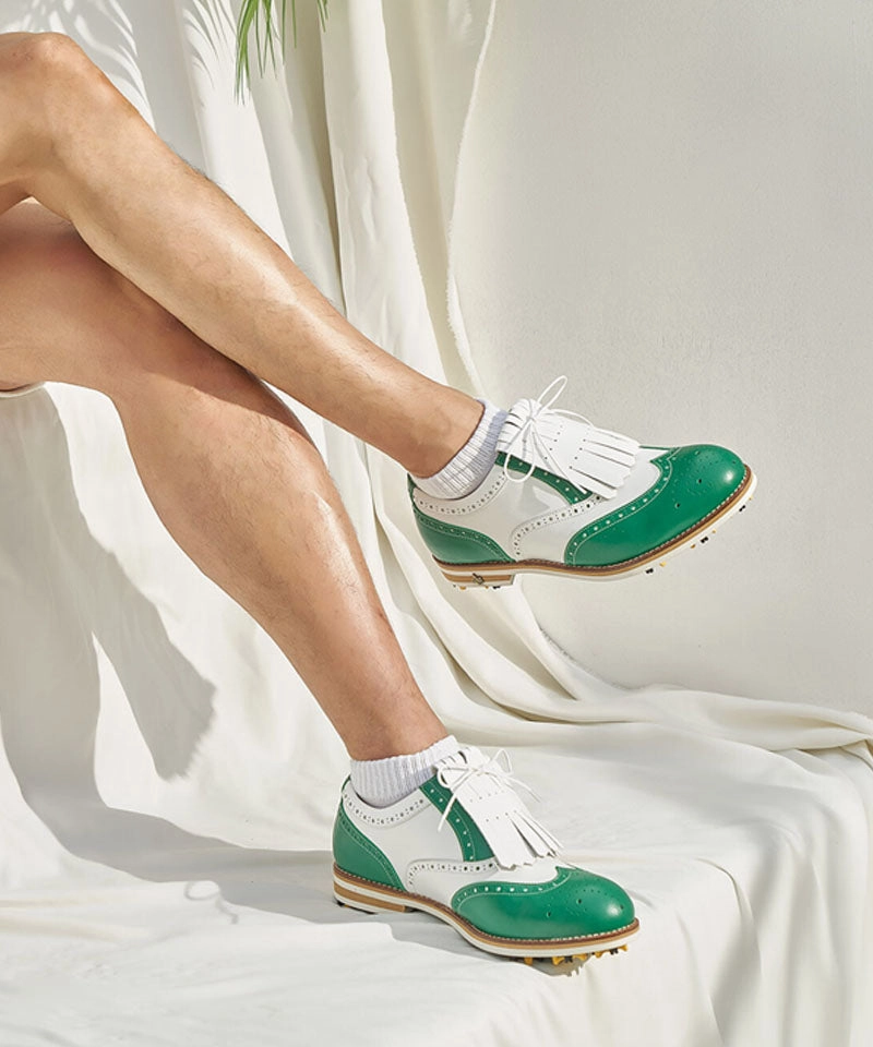 Highest Rated Golf Shoes ALL CLASSIC Golf Noble Wingtip Classic Golf Shoes - Green