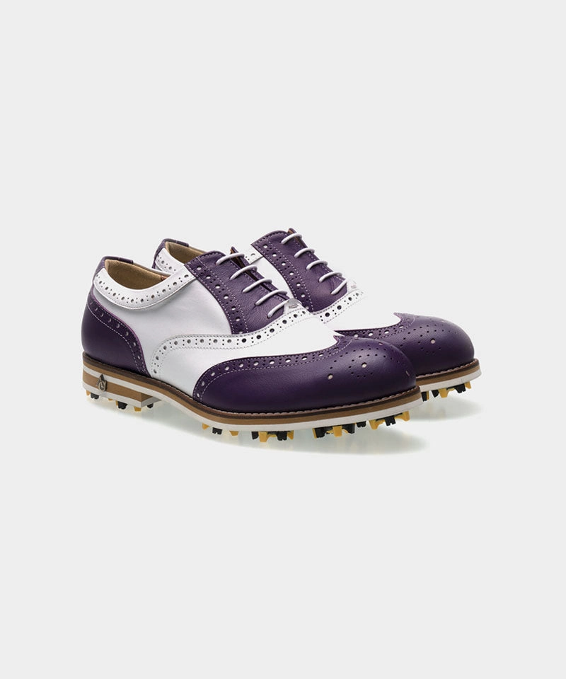 Best Deal On Golf Shoes ALL CLASSIC Golf Noble Wingtip Classic Golf Shoes - Purple