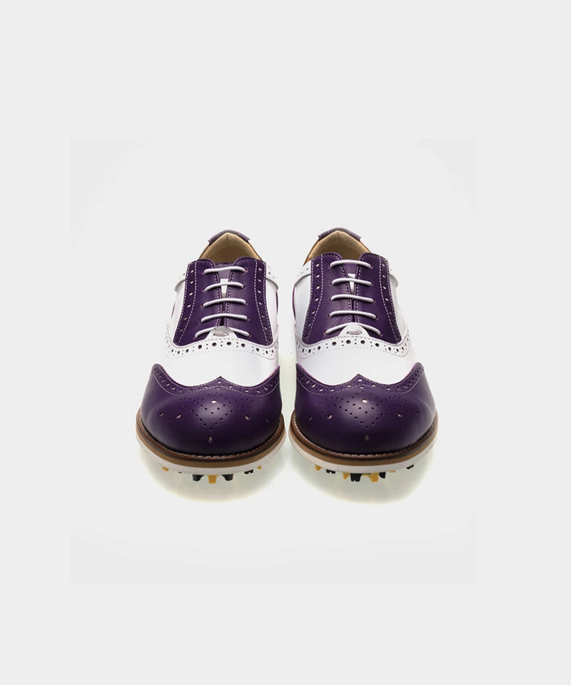 ALL CLASSIC Golf Noble Wingtip Classic Golf Shoes - Purple Replacing Golf Shoe Spikes