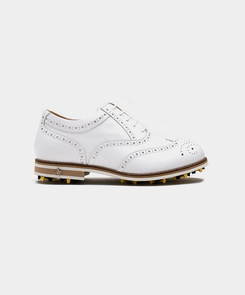 Wide Golf ALL CLASSIC Golf Noble Wingtip Classic Golf Shoes - White