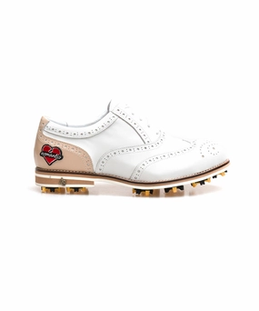 Ecco Lt1 Golf Shoe Ecco Golf ALL CLASSIC Golf Normantic Noble Wingtip Classic Golf Shoes - Beige 2