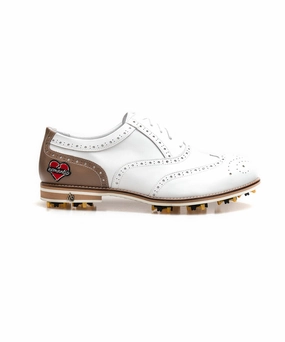 ALL CLASSIC Golf Normantic Noble Wingtip Classic Golf Shoes - Etoupe 2 Wide Toe Box Golf