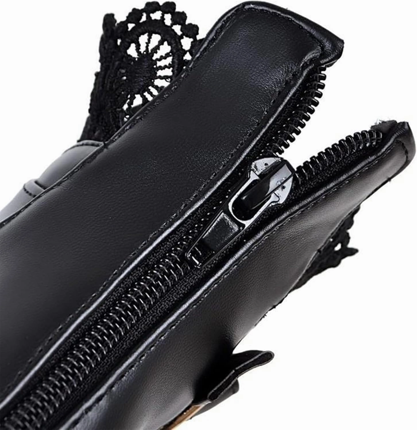 Combat Boots British Army Combat Boots Womens Cute Lace Trim Lolita Ankle Boots Chunky Heel Lace Up Buckle Lug Sole Girl'S Booties