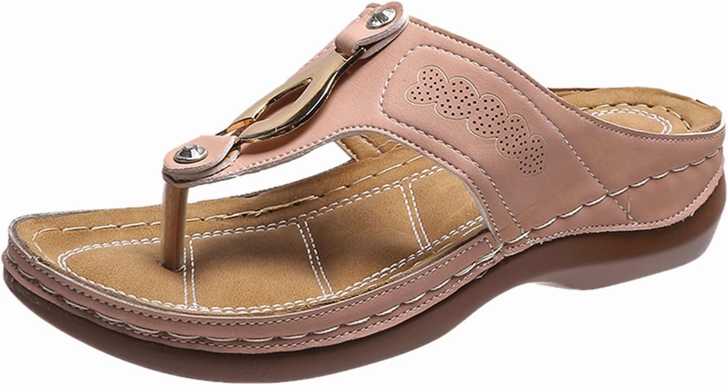 Women's Sandals Comfortable Open Toe Wedge Sandals Orthopedic Sandals for Women Summer Flip Flops Walking Shoes Steel Toe Tennis Shoes