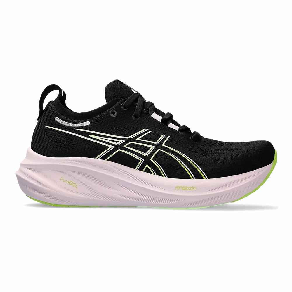 Asics Shoes Discount Sale Women's Asics GEL-Nimbus 26, Black/Neon Lime, 10 B Medium