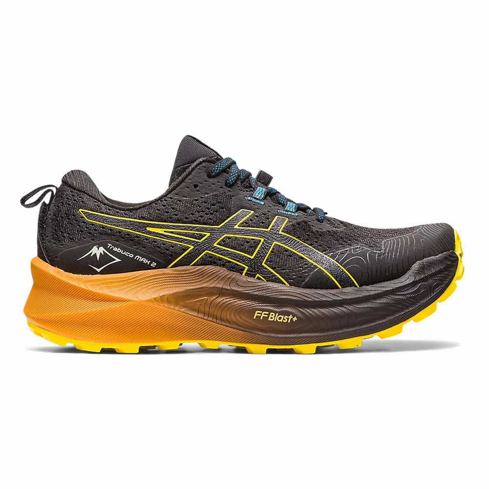 Asics Touch Shoes Men's Asics Trabuco Max 2, Black/Golden Yellow, 7 D Medium