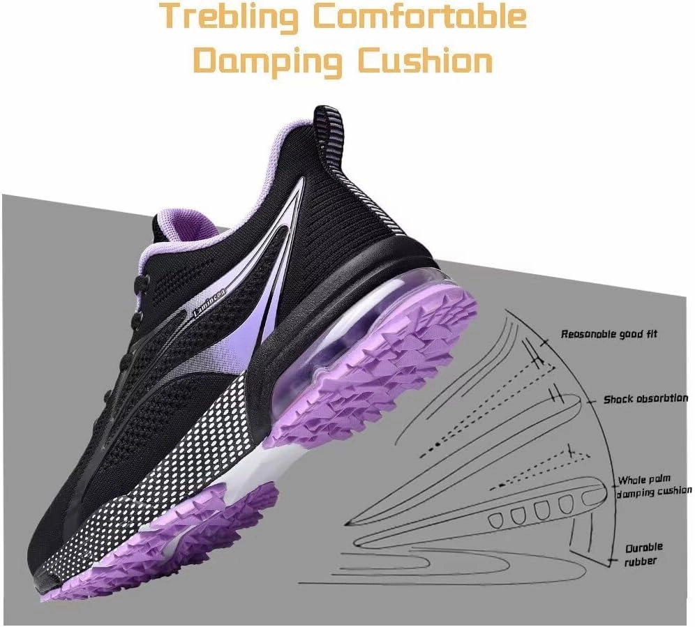 Womens Air Running Shoes Non Slip Tennis Walking Shoes Women Mesh Cushion Sneakers for Gym Workout Sports Difference Between Running And Badminton Shoes