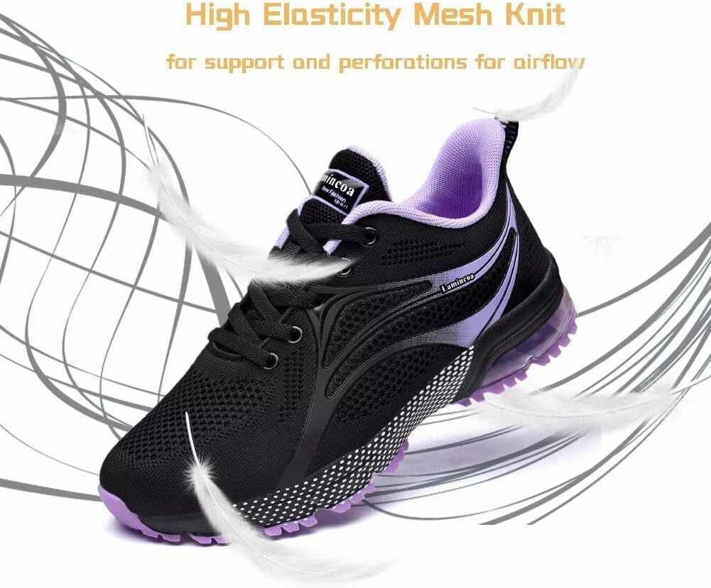 Pickleball Shoes Vs Badminton Shoes Womens Air Running Shoes Non Slip Tennis Walking Shoes Women Mesh Cushion Sneakers for Gym Workout Sports