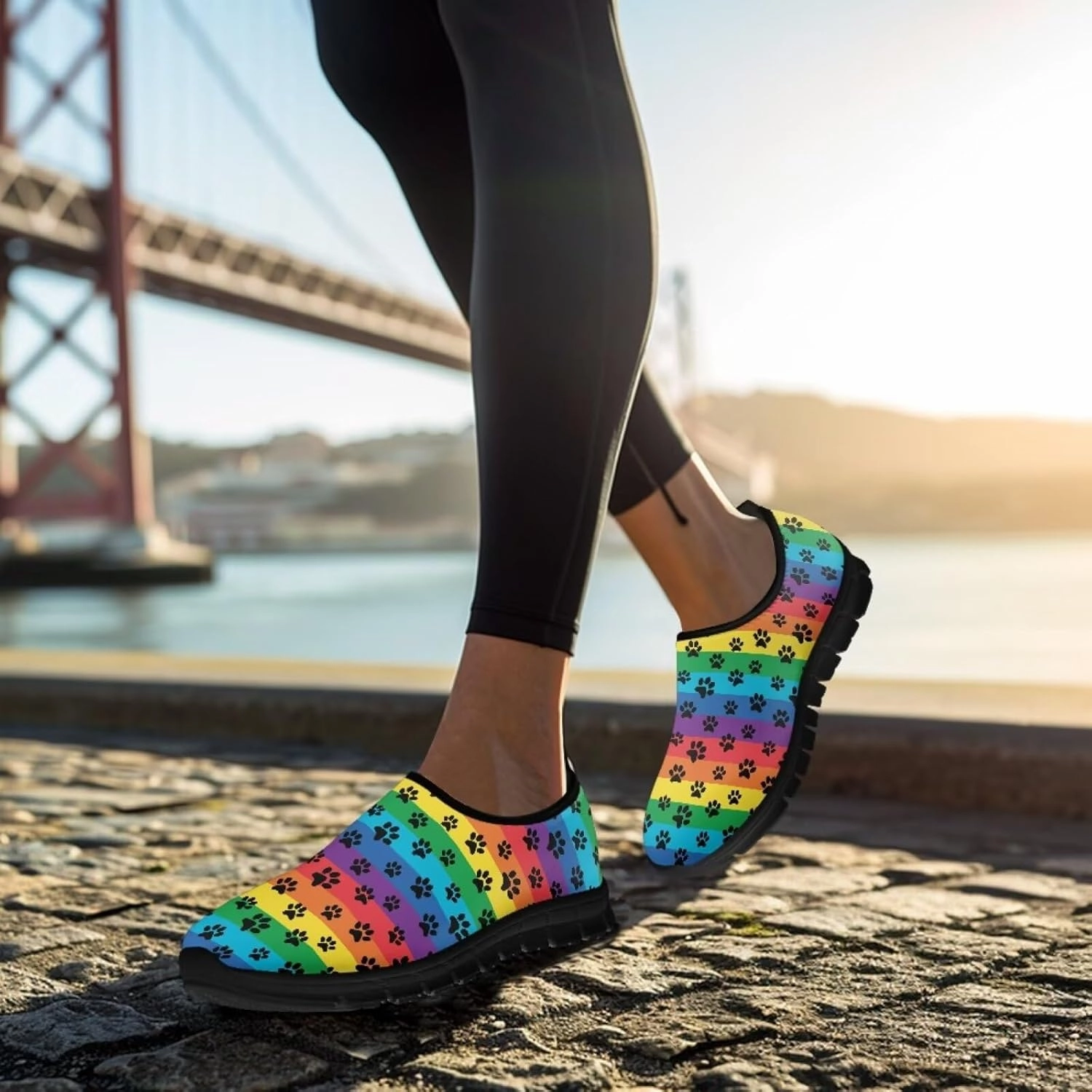 American Flag Walking Shoes for Women Slip On Casual Running Shoes Low Top Mesh Sport Shoes Lightweight Adult Jogging Shoes Cycling Shoes Attach Cleats