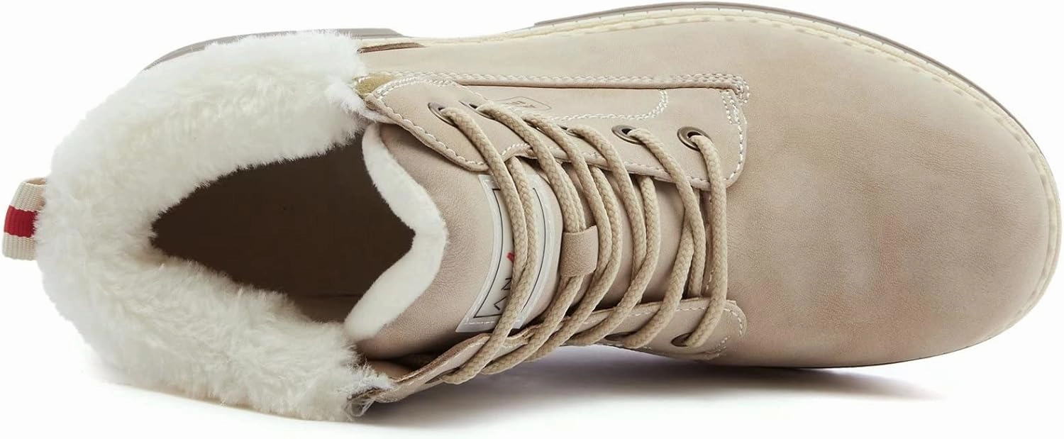 ANJOUFEMME Womens Hiking Snow Winter Boots - Waterproof Work Ankle Boots for Women Comfortable Warm Fur Boots for Backpacking Cycling Best Road Bike Cycling Shoes