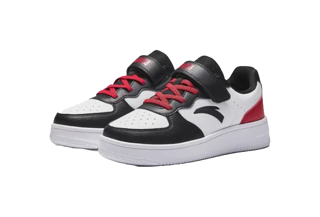 Antakids Slip Resistant, Abrasion Resistant, Lightweight Cushioning Low Top Kids' Skateboarding Shoes White Black Red Airport Work Boots