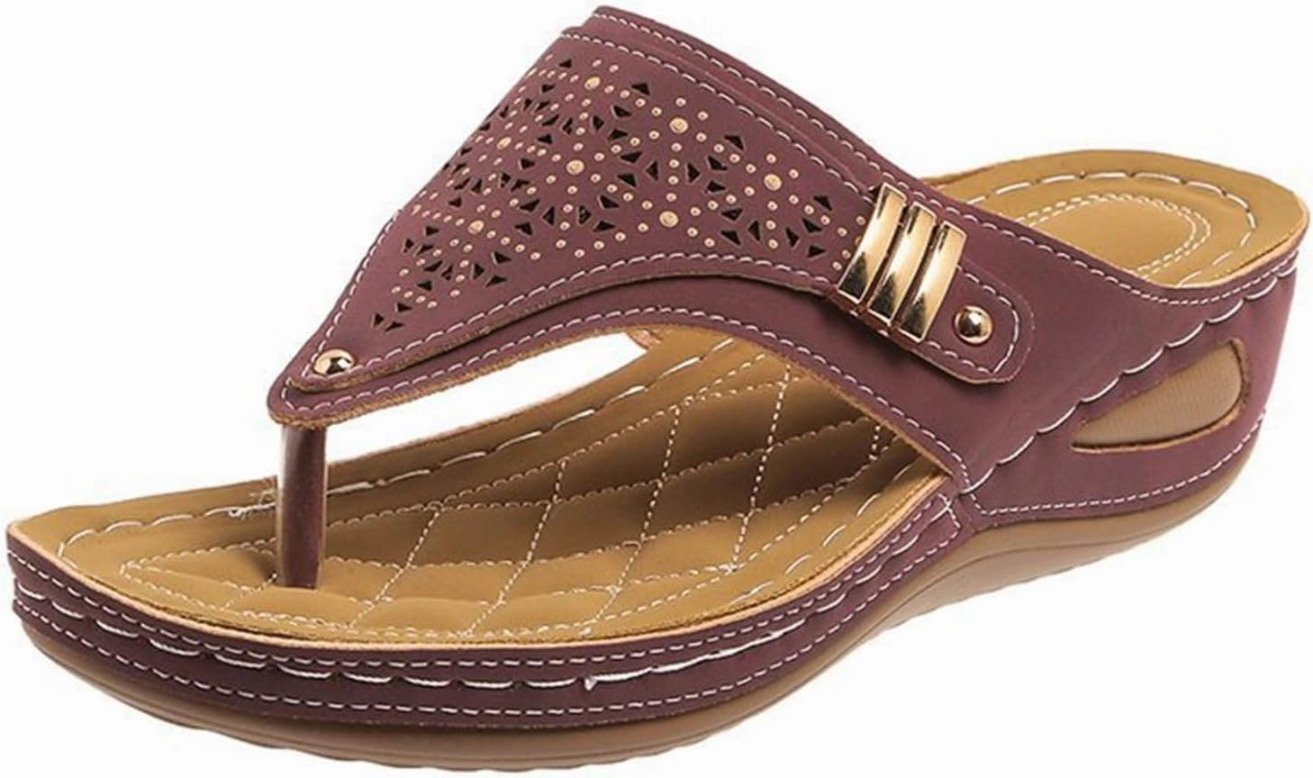 High Heels Slip On Sandals Women Dressy Summer Flat Cute Casual Beach Shoes Comfortable Orthopedic Slippers Orthotic Thong Flip Flops