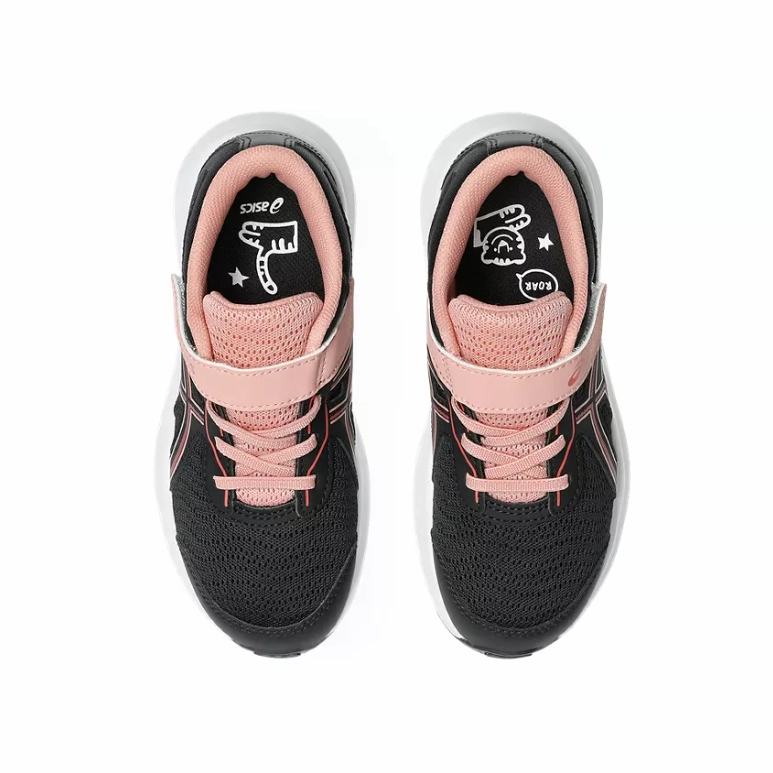 Asics Girls Trainer Contend 9 PS Black/Dark Pink Clay Best Asics Neutral Running Shoes