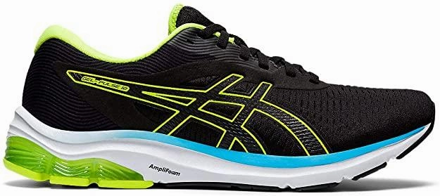 Men's Asics Gel-Pulse 12, Black/Hazard Green, 12.5 D Medium Asics New Release Running Shoes