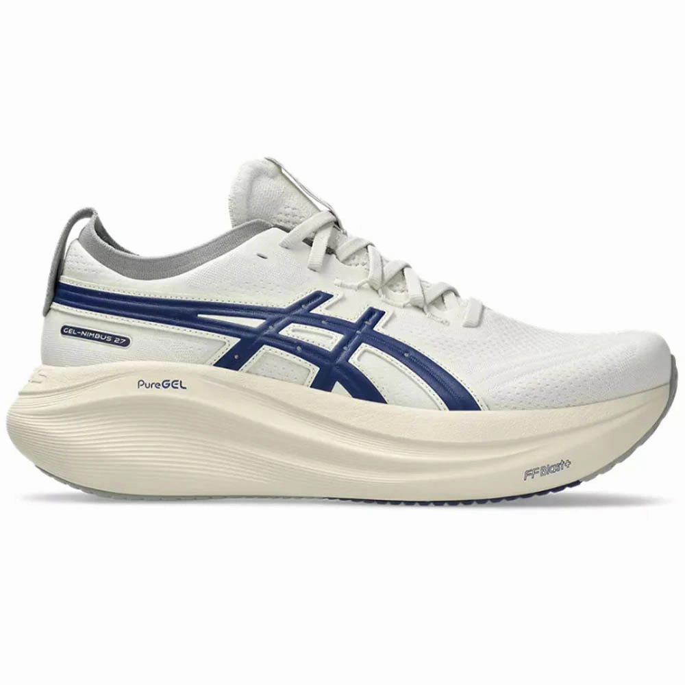 Men's Asics Gel-Nimbus 27 ATC, Birch/Indigo Blue, 9.5 D Medium Asics Metaride Shoes