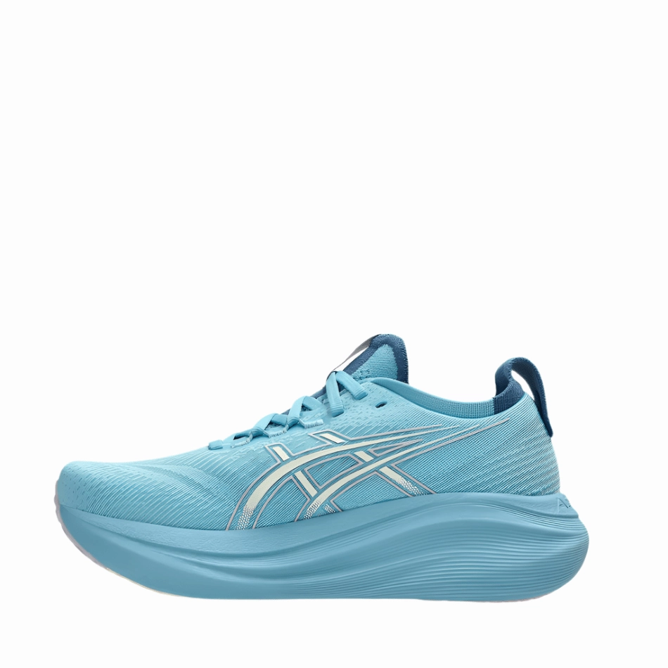 ASICS Women's GEL-NIMBUS 27 Running Shoes in Still Water/Cream AW25 Asics Running Shoes Gel Pulse 15