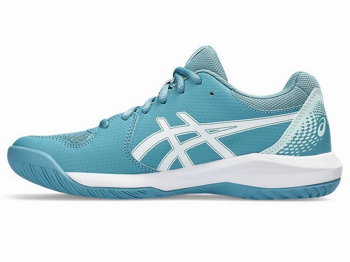 An Se Young Asics Shoes Asics Womens Gel Dedicate 8 (Hardcourt) Tennis Shoe - Gris Blue/White
