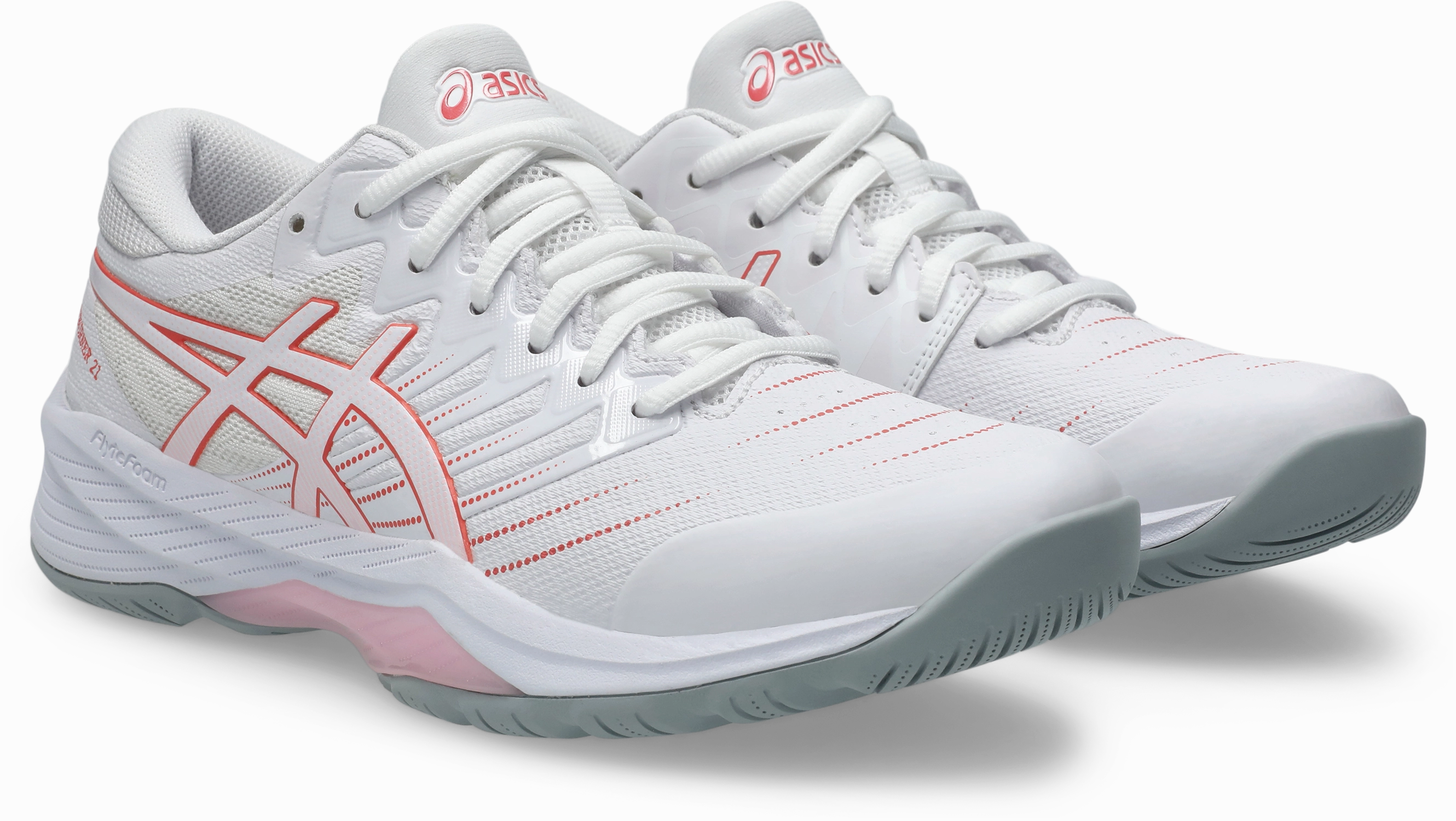 Asics Womens Gel Netburner 21 (D Width) Bio - White/Papaya Asics Shoe Fit Guide