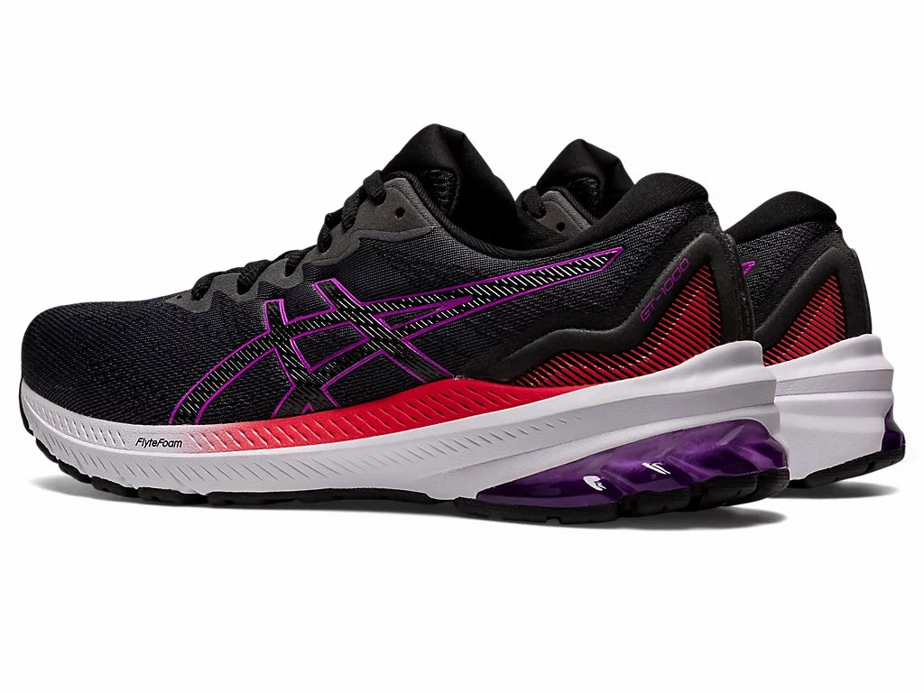 Asics Womens GT 1000 11 (D) - Black/Orchid Asics Gum Shoes