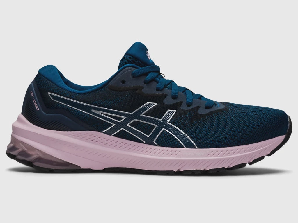 Asics Womens GT-1000 11 (D) - Mako Blue/Barley Rose Best Asics Shoes For Overpronation