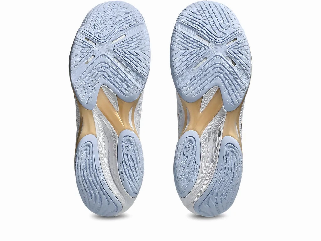 Asics Weight Lifting Shoes Asics Womens Netburner Ballistic FF 4 (D Width) - White/Champagne