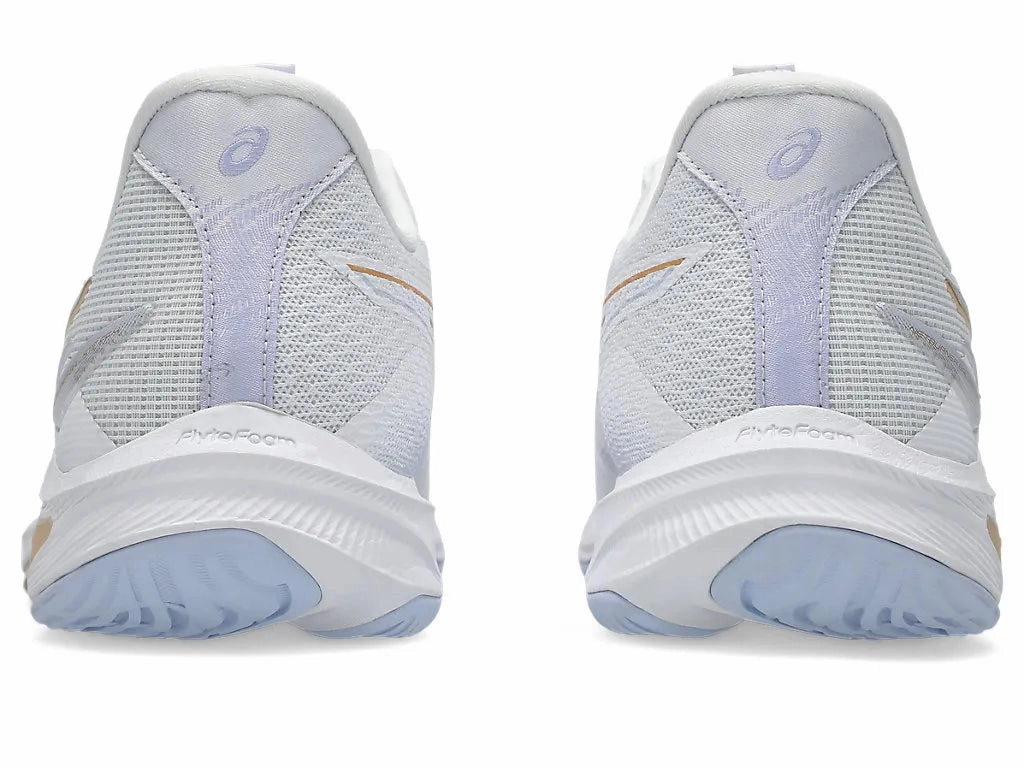 Asics Womens Netburner Ballistic FF 4 (D Width) - White/Champagne Asics Metarise 2 Volleyball Shoes