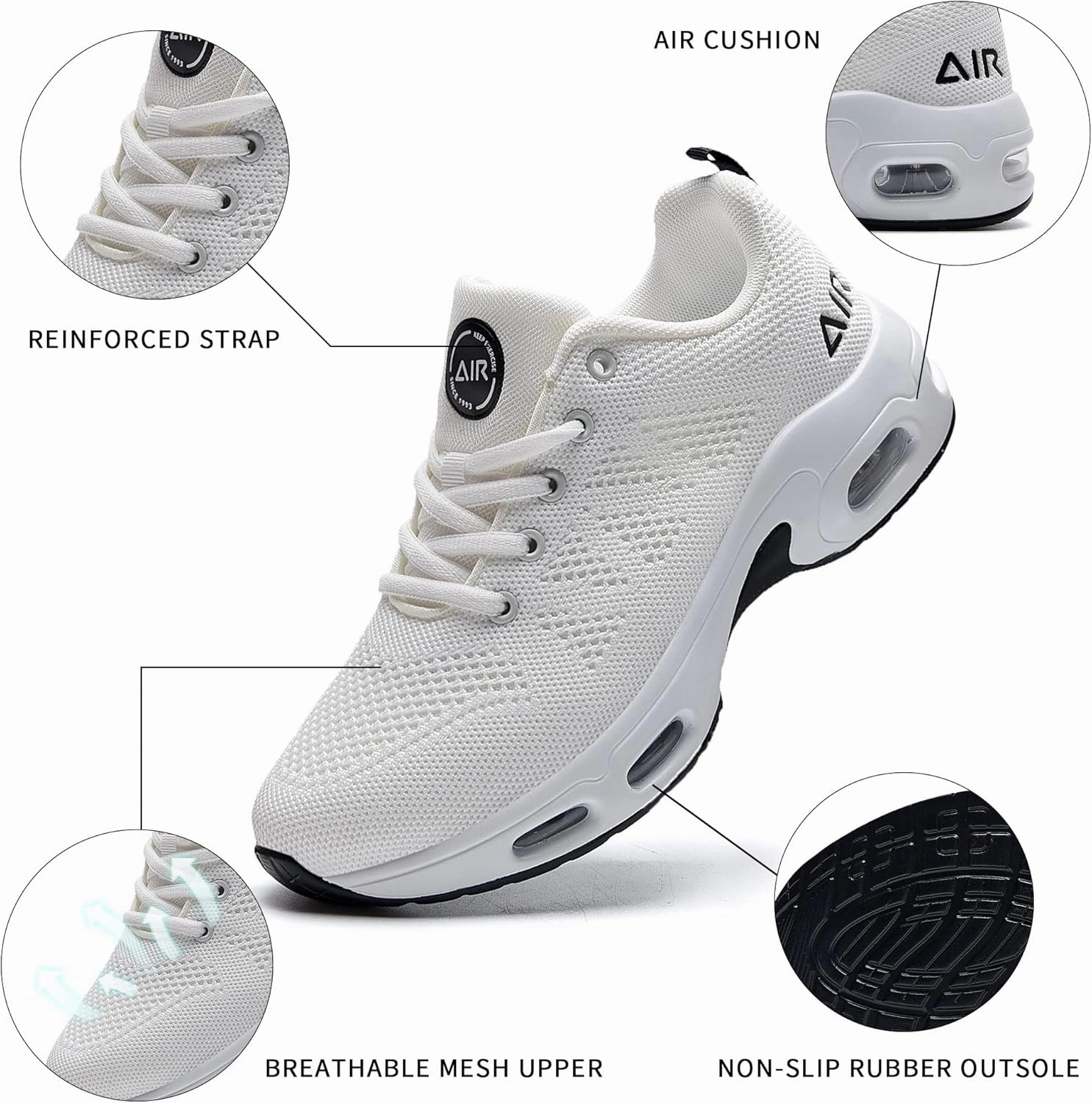 AUPERF Women Air Running Shoes Athletic Tennis Walking Shoes Lightweight Fashion Sneakers for Gym Sport Jogging Shuttle Badminton Shoes