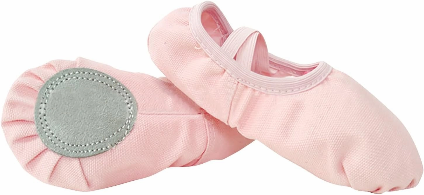 Conical Soccer Cleats Ballet Shoes Toddler Slippers Elastic Canvas Girls Ballerina Dance Shoes for Toddler/Little Kid/Big Kid/Women