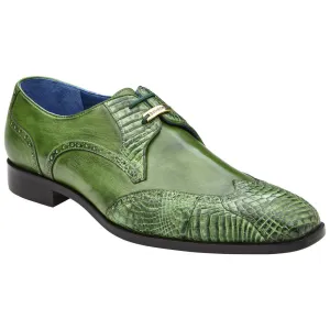 Belvedere Antonio Emerald American Alligator Skin Wingtip Derby (USA Men Size) High Heels Platform