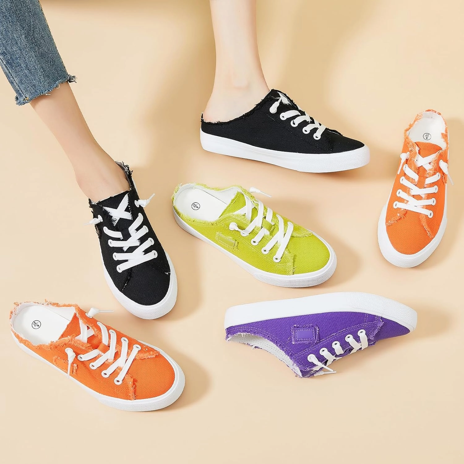 Pink Slip On Sneakers BENPAO Women's Slip on Sneakers Canvas Slip ons Shoes Fashion Comfortable Mules Womens Non Slip Loafers Casual Backless Shoes