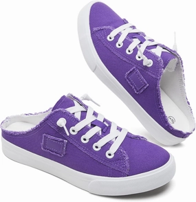 Wool Slip Ons BENPAO Women's Slip on Sneakers Canvas Slip ons Shoes Fashion Comfortable Mules Womens Non Slip Loafers Casual Backless Shoes