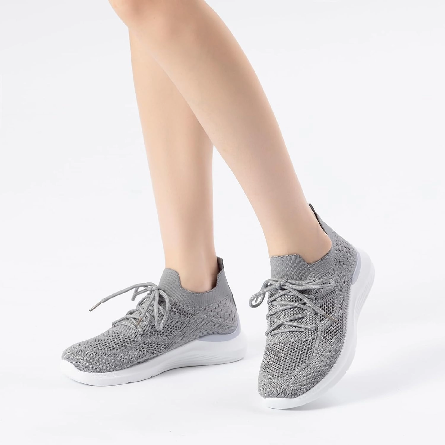 Bernal Sneakers for Women Casual Mesh Breathable Lace Up Walking Shoes Lightweight Non Slip Tennis Gym Workout Shopping Shoes Wade Volleyball Shoes