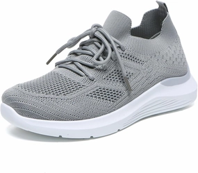 Bernal Sneakers for Women Casual Mesh Breathable Lace Up Walking Shoes Lightweight Non Slip Tennis Gym Workout Shopping Shoes Volleyball Athletic Shoes